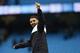 MANCHESTER, ENGLAND - FEBRUARY 06: Riyad Mahrez of Leicester City celebrates his team's win in the Barclays Premier League match between Manchester City and Leicester City at the Etihad Stadium on February 6, 2016 in Manchester, England. (Photo by Mich