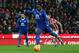 STOKE ON TRENT, ENGLAND - FEBRUARY 06: Romelu Lukaku of Everton converts the penalty to scores his team's first goal during the Barclays Premier League match between Stoke City and Everton at Britannia Stadium on February 6, 2016 in Stoke on Trentl, Engl