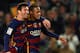 Neymar certainly doesn't seem "frustrated" playing alongside Messi at Barcelona.