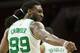 Jan 24, 2016; Philadelphia, PA, USA; Boston Celtics forward Jae Crowder (99) reacts to a score against the Philadelphia 76ers during the second half at Wells Fargo Center. The Celtics won 112-92. Mandatory Credit: Bill Streicher-USA TODAY Sports