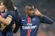 MARSEILLE, FRANCE - FEBRUARY 07: Blaise Matuidi of Paris Saint-Germain reacts with fan of Olympique de Marseille after the goal of Angel Di Maria during the French Ligue 1 between Olympique de Marseille and Paris Saint-Germain at Stade Velodrome on febr