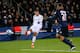 Lyon's French midfielder Corentin Tolisso (L) scores a goal during the French League Cup quarter final football match between Paris Saint-Germain (PSG) and Lyon (OL) on January 13, 2016 at the Parc des Princes stadium, in Paris. AFP PHOTO / THOMAS SAMSON