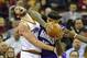 Feb 8, 2016; Cleveland, OH, USA; Cleveland Cavaliers forward Kevin Love (0) defends Sacramento Kings center DeMarcus Cousins (15) in the third quarter at Quicken Loans Arena. Mandatory Credit: David Richard-USA TODAY Sports