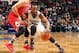 CHARLOTTE, NC - FEBRUARY 8: Kemba Walker #15 of the Charlotte Hornets handles the ball during the game against Kirk Hinrich #12 of the Chicago Bulls on February 8, 2016 at Time Warner Cable Arena in Charlotte, North Carolina. NOTE TO USER: User expressly