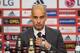 coach Pep Guardiola of Bayern Munich during the Bundesliga match between Bayer 04 Leverkusen and FC Bayern Munich on February 6, 2016 at the BayArena in Leverkusen, Germany.(Photo by VI Images via Getty Images)