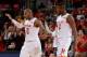 COLLEGE PARK, MD - NOVEMBER 20: Robert Carter #4 and Rasheed Sulaimon #0 of the Maryland Terrapins celebrate during the game against the Rider Broncs at the Xfinity Center on November 20, 2015 in College Park, Maryland. (Photo by G Fiume/Maryland Terrap