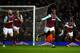 LONDON, ENGLAND - FEBRUARY 09: Angelo Ogbonna Obinza of West Ham United (2R) celebrates as he scores their second goal during the Emirates FA Cup Fourth Round Replay match between West Ham United and Liverpool at Boleyn Ground on February 9, 2016 in Lond