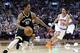TORONTO, ON - JANUARY 28: DeMar DeRozan #10 of the Toronto Raptors dribbles the ball during an NBA game against the New York Knicks at the Air Canada Centre on January 28, 2016 in Toronto, Ontario, Canada. NOTE TO USER: User expressly acknowledges and a