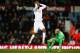 LONDON, ENGLAND - FEBRUARY 09: Christian Benteke of Liverpool reacts as he foiled by goalkeeper Darren Randolph of West Ham United during the Emirates FA Cup Fourth Round Replay match between West Ham United and Liverpool at Boleyn Ground on February 9,