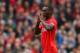 LIVERPOOL, ENGLAND - SEPTEMBER 20: Christian Benteke of Liverpool reacts during the Barclays Premier League match between Liverpool and Norwich City at Anfield on September 20, 2015 in Liverpool, United Kingdom. (Photo by Alex Livesey/Getty Images)