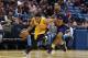 NEW ORLEANS, LA - FEBRUARY 04: Jordan Clarkson #6 of the Los Angeles Lakers drives around Bryce Dejean-Jones #31 of the New Orleans Pelicans during a game at the Smoothie King Center on February 4, 2016 in New Orleans, Louisiana. Los Angeles defeated New
