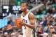 SALT LAKE CITY, UT - FEBRUARY 5: Rodney Hood #5 of the Utah Jazz defends the ball against the Milwaukee Bucks during the game on February 5, 2016 at Vivint Smart House Arena in Salt Lake City, Utah. NOTE TO USER: User expressly acknowledges and agrees tha