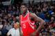 SACRAMENTO, CA - DECEMBER 15: Clint Capela #15 of the Houston Rockets looks on during the game against the Sacramento Kings on December 15, 2015 at Sleep Train Arena in Sacramento, California. NOTE TO USER: User expressly acknowledges and agrees that, by