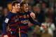 BARCELONA, SPAIN - FEBRUARY 03: Lionel Messi of Barcelona celebrates scoring his team's fourth goal with his teammate Neymar JR (R) during the Copa del Rey Semi Final, first leg match between FC Barcelona and Valencia CF at Nou Camp on February 03, 2016