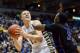 Jan 20, 2016; Milwaukee, WI, USA; Marquette Golden Eagles forward Henry Ellenson (13) looks for a shot against DePaul Blue Demons forward Rashaun Stimage (3) at BMO Harris Bradley Center. Mandatory Credit: Benny Sieu-USA TODAY Sports