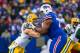 ORCHARD PARK, NY - DECEMBER 14: Clay Matthews #52 of the Green Bay Packers clashes with Cordy Glenn #77 of the Buffalo Bills on December 14, 2014 at Ralph Wilson Stadium in Orchard Park, New York. Buffalo defeat Green Bay 21-13. (Photo by Brett Carlsen