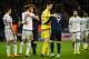 PARIS, FRANCE - FEBRUARY 16: Branislav Ivanovic of Chelsea, David Luiz of Paris Saint-Germain, Thibaut Courtois of Chelsea and Edinson Cavani of Paris Saint-Germain shake hands after the UEFA Champions League round of 16 first leg match between Paris Sai