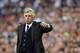 Real Madrid's Italian coach Carlo Ancelotti gestures during the UEFA Champions League semi-final second leg football match Real Madrid FC vs Juventus at the Santiago Bernabeu stadium in Madrid on May 13, 2015. AFP PHOTO/ GERARD JULIEN (Photo cred