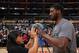 LOS ANGELES, CA - FEBRUARY 2: Roy Hibbert #17 of the Los Angeles Lakers stretches before the game against the Minnesota Timberwolves on February 2, 2016 at STAPLES Center in Los Angeles, California. NOTE TO USER: User expressly acknowledges and agrees th