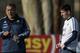 Argentina's forward Lionel Messi (R) listens to coach Gerardo Martino during a training session in La Serena, Coquimbo, Chile, on June 23, 2015 ahead the Copa America quarterfinal football match against Colombia to be held in Vina del Mar on June 26. AFP