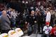 PORTLAND, OR - FEBRUARY 19: Stephen Curry #30 of the Golden State Warriors is introduced before the game against the Portland Trail Blazers on February 19, 2016 at the Moda Center in Portland, Oregon. NOTE TO USER: User expressly acknowledges and agrees t