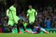 LONDON, ENGLAND - FEBRUARY 21: Kelechi Iheanacho of Manchester City and Willian of Chelsea during the Emirates FA Cup match between Chelsea and Manchester City at Stamford Bridge on February 21, 2016 in London, England. (Photo by Catherine Ivill - AMA/G