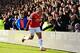 WATFORD, ENGLAND - NOVEMBER 21: Memphis Depay of Manchester United celebrates scoring his team's first goal during the Barclays Premier League match between Watford and Manchester United at Vicarage Road on November 21, 2015 in Watford, England. (Photo b