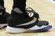Feb 23, 2016; Philadelphia, PA, USA; The ripped sneaker of Orlando Magic forward Aaron Gordon (00) during the second half against the Philadelphia 76ers at Wells Fargo Center. The Orlando Magic won 124-115. Mandatory Credit: Bill Streicher-USA TODAY Sport