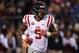 STARKVILLE, MS - NOVEMBER 28: Robert Nkemdiche #5 of the Mississippi Rebels comes off the field during a game against the Mississippi State Bulldogs at Davis Wade Stadium on November 28, 2015 in Starkville, Mississippi. Mississippi defeated Mississippi