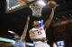 Feb 27, 2016; Charlottesville, VA, USA; Virginia Cavaliers guard Malcolm Brogdon (15) shoots the ball as North Carolina Tar Heels guard Marcus Paige (5) defends in the second half at John Paul Jones Arena. The Cavaliers won 79-74. Mandatory Credit: Geoff