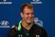 Feb 25, 2016; Indianapolis, IN, USA; Kansas State running back Glenn Gronkowski speaks to the media during the 2016 NFL Scouting Combine at Lucas Oil Stadium. Mandatory Credit: Trevor Ruszkowski-USA TODAY Sports