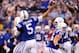 Jan 3, 2016; Indianapolis, IN, USA; Indianapolis Colts quarterback Josh Freeman (5) throws during the first half against the Tennessee Titans at Lucas Oil Stadium. Mandatory Credit: Thomas J. Russo-USA TODAY Sports