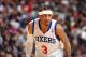 PHILADELPHIA - DECEMBER 7: Allen Iverson #3 of the Philadelphia 76ers stands on the court during the game against the Denver Nuggets on December 7, 2009 at the Wachovia Center in Philadelphia, Pennsylvania. The Nuggets won 93-83. NOTE TO USER: User expre