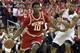 Feb 13, 2016; College Park, MD, USA; Wisconsin Badgers forward Nigel Hayes (10) drives to the basket as Maryland Terrapins forward Robert Carter (4) defends during the first half at Xfinity Center. Mandatory Credit: Tommy Gilligan-USA TODAY Sports