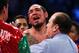 NEW YORK, NY - DECEMBER 03: Antonio Margarito of Mexico reacts after referee Steve Smoger (R) calls the fight due to Margarito's closed right eye against Miguel Cotto of Puerto Rico in the tenth round during the WBA World Junior Middleweight Title fight