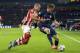 (L-R) Jeffrey Bruma of PSV, Saul Niguez of Club Atletico de Madrid during the UEFA Champions League Round of 16, First leg match between PSV Eindhoven and Atletico Madrid on February 24, 2016 at the Philips stadium in Eindhoven, The Netherlands.(Photo by