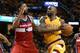 Mar 4, 2016; Cleveland, OH, USA; Cleveland Cavaliers forward LeBron James (23) drives on Washington Wizards forward Markieff Morris (5) during the third quarter at Quicken Loans Arena. The Cavs won 108-83. Mandatory Credit: Ken Blaze-USA TODAY Sports