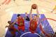 LOS ANGELES, CA - MARCH 4: Kris Humphries #43 of the Atlanta Hawks grabs the rebound against the Los Angeles Lakers on March 4, 2016 at STAPLES Center in Los Angeles, California. NOTE TO USER: User expressly acknowledges and agrees that, by downloading an