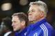 NORWICH, ENGLAND - MARCH 01: Guus Hiddink interim manager of Chelsea and Steve Holland assistant coach are seen prior to the Barclays Premier League match between Norwich City and Chelsea at Carrow Road on March 1, 2016 in Norwich, England. (Photo by Ju