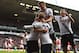 LONDON, ENGLAND - MARCH 05: Toby Alderweireld (1st L) of Tottenham Hotspur celebrates scoring his team's first goal with his team mates Christian Eriksen (2nd L), Eric Dier (2nd R) and Erik Lamela (1st R) during the Barclays Premier League match between