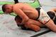 Diaz's weight distribution pins McGregor to the mat and forces his head up.