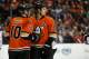 ANAHEIM, CA - NOVEMBER 27: Corey Perry #10 of the Anaheim Ducks talks with Ryan Getzlaf #15 of the Anaheim Ducks during a game against the Chicago Blackhawks at Honda Center on November 27, 2015 in Anaheim, California. (Photo by Sean M. Haffey/Getty Ima