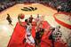 TORONTO, CANADA - MARCH 10: DeMar DeRozan #10 of the Toronto Raptors shoots the ball against the Atlanta Hawks on March 10, 2016 at the Air Canada Centre in Toronto, Ontario, Canada. NOTE TO USER: User expressly acknowledges and agrees that, by downloadi