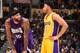 LOS ANGELES, CA - MARCH 15: DeMarcus Cousins #15 of the Sacramento Kings and D'Angelo Russell #1 of the Los Angeles Lakers during the game on March 15, 2016 at STAPLES Center in Los Angeles, California. NOTE TO USER: User expressly acknowledges and agree