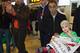 Five year old Palestinian boy who survived a firebombing by Jewish extremists that killed his parents and brother Ahmed Dawabsha (C) arrives at Adolfo Suarez Airport near Madrid on March 6, 2016 priot to meeting Real Madrid football stars including his id