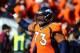 Jan 24, 2016; Denver, CO, USA; Denver Broncos center Max Garcia (73) against the New England Patriots in the AFC Championship football game at Sports Authority Field at Mile High. The Broncos defeated the Patriots 20-18 to advance to the Super Bowl. Manda