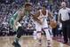 Mar 18, 2016; Toronto, Ontario, CAN; Toronto Raptors guard Kyle Lowry (7) dribbles past Boston Celtics guard Marcus Smart (36) in the second quarter at Air Canada Centre. Mandatory Credit: Peter Llewellyn-USA TODAY Sports