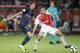 MONACO - AUGUST 30: Angel Di Maria of PSG and Jeremy Toulalan of Monaco in action during the French Ligue 1 match between AS Monaco and Paris Saint-Germain at Stade Louis II on August 30, 2015 in Monaco. (Photo by Jean Catuffe/Getty Images)