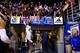 Graham greets fans at Allen Fieldhouse after the Jayhawks' 90-84 OT victory over Kentucky in January.