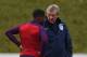 England manager Roy Hodgson (R) talks to defender Danny Rose during a training at St George's Park in Burton-on-Trent, central England on March 22, 2016.
England play world champions Germany in Berlin on March 26, before taking on the Netherlands at Wembl